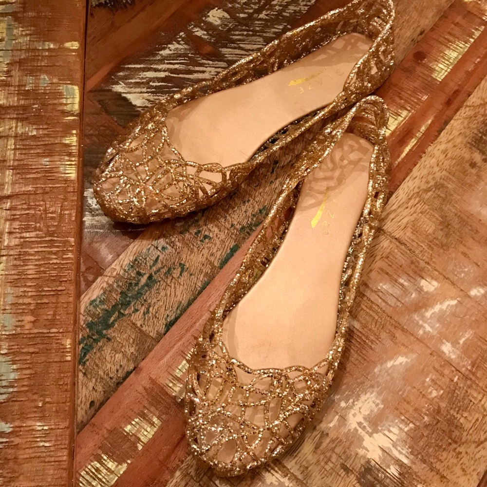 Rose Gold Sparkle Jellies Ladies 7